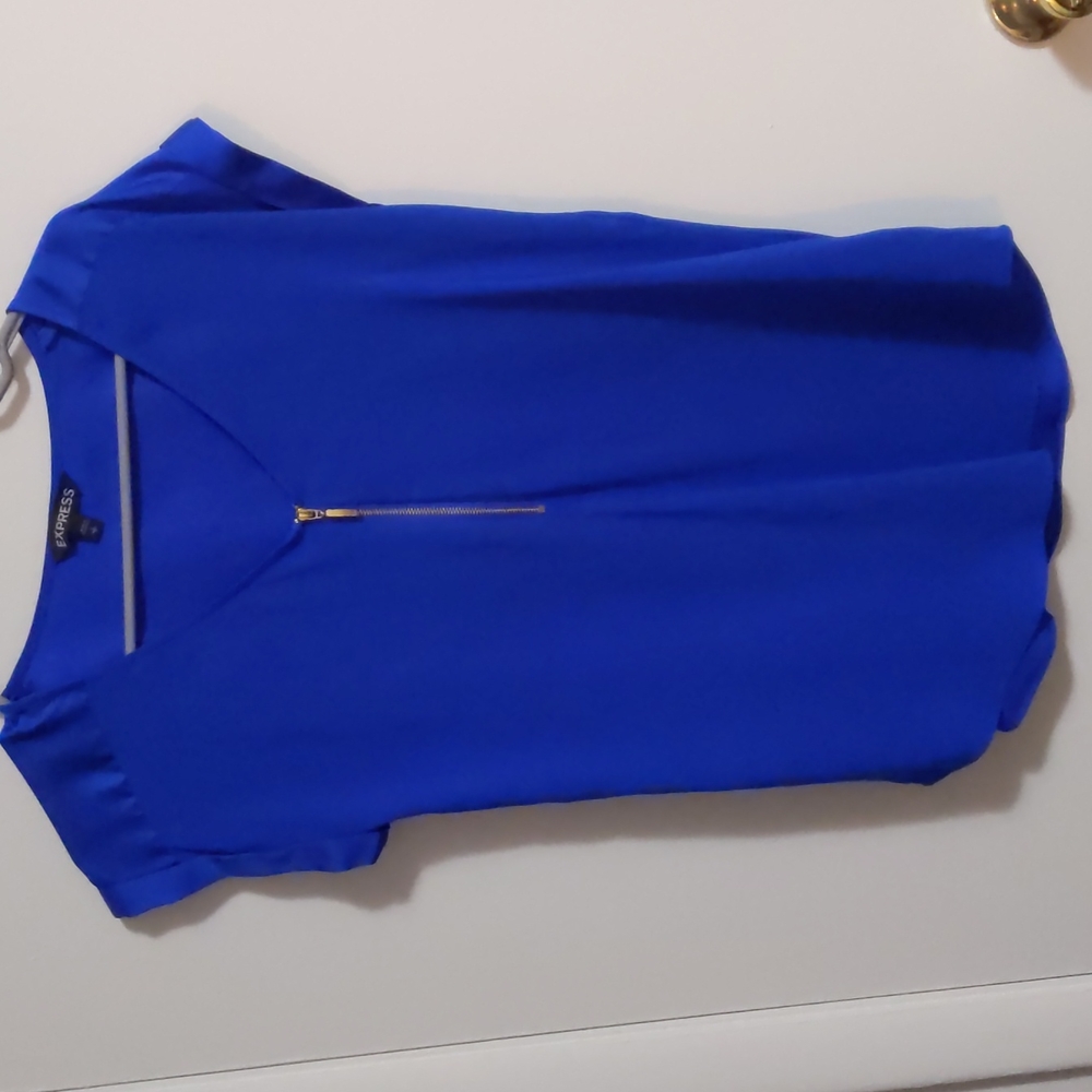 Blue business casual blouse